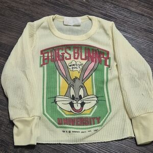 Warner Bros. Bugs Bunny University Kids Pajama Top - Cream and Green